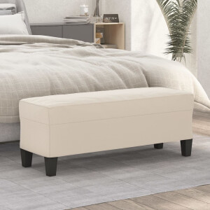 vidaXL Bankje 100x35x41 cm microvezelstof crèmekleurig
