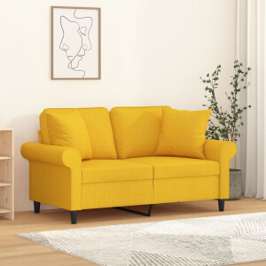 vidaXL Sierkussens 2 st 40x40 cm stof lichtgeel
