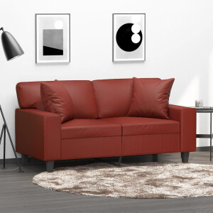 vidaXL Sierkussens 2 st 40x40 cm kunstleer wijnrood