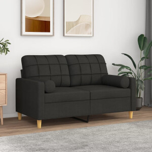 vidaXL Sierkussens 2 st 15x50 cm stof zwart