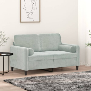 vidaXL Sierkussens 2 st 15x50 cm fluweel lichtgrijs