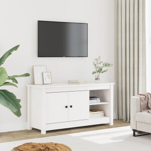 vidaXL Tv-meubel 103x36,5x52 cm massief grenenhout wit