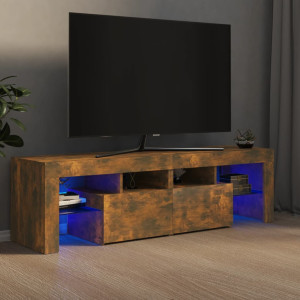 vidaXL Tv-meubel LED-verlichting 140x36,5x40 cm gerookt eikenkleurig