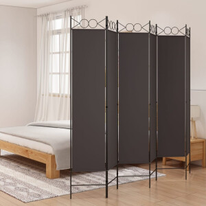 vidaXL Kamerscherm met 6 panelen 240x200 cm stof bruin