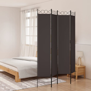 vidaXL Kamerscherm met 4 panelen 160x220 cm stof bruin