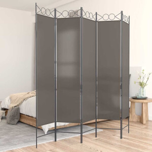 vidaXL Kamerscherm met 5 panelen 300x200 cm stof antracietkleurig