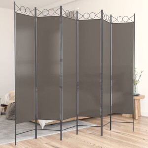 vidaXL Kamerscherm met 6 panelen 240x220 cm stof antracietkleurig
