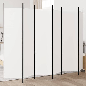vidaXL Kamerscherm met 6 panelen 300x200 cm stof wit
