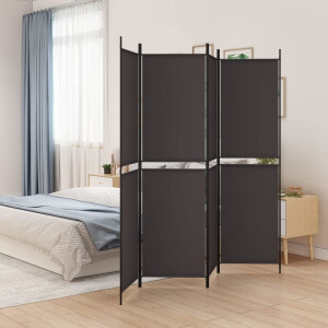vidaXL Kamerscherm met 4 panelen 200x200 cm stof bruin