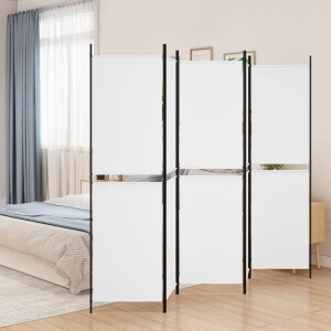 vidaXL Kamerscherm met 5 panelen 250x200 cm stof wit