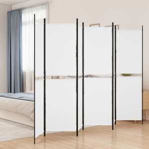 vidaXL Kamerscherm met 6 panelen 300x200 cm stof wit