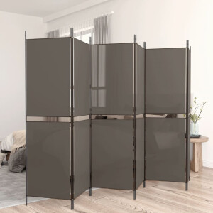 vidaXL Kamerscherm met 6 panelen 300x200 cm stof antracietkleurig