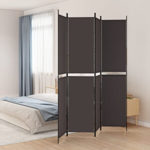 vidaXL Kamerscherm met 4 panelen 200x220 cm stof bruin