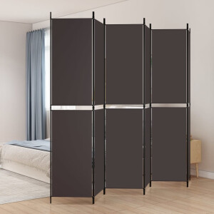 vidaXL Kamerscherm met 6 panelen 300x220 cm stof bruin