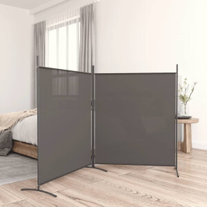 vidaXL Kamerscherm met 2 panelen 346x180 cm stof antracietkleurig