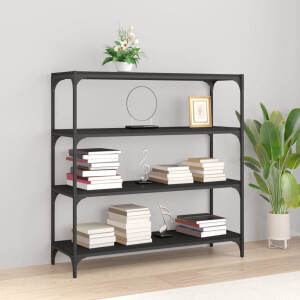 vidaXL Boekenkast 100x33x100 cm bewerkt hout en staal zwart