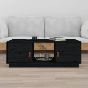 vidaXL Salontafel 100x50x35 cm massief grenenhout zwart