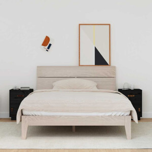 vidaXL Nachtkastjes 2 st 40x34x55 cm massief grenenhout zwart