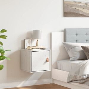 vidaXL Wandkast 31,5x30x30 cm massief grenenhout wit