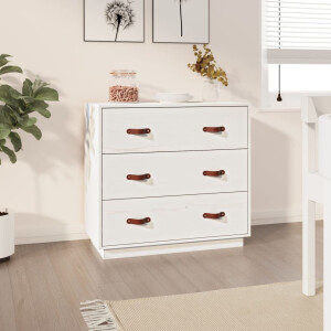 vidaXL Dressoir 80x40x75 cm massief grenenhout wit