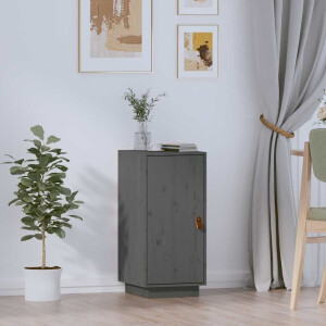 vidaXL Dressoir 34x40x75 cm massief grenenhout grijs