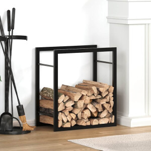 vidaXL Haardhoutrek 50x28x56 cm staal matzwart