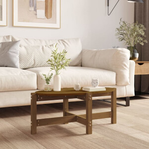 vidaXL Salontafel 87x48x35 cm massief grenenhout honingbruin