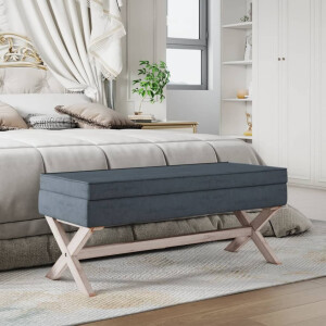 vidaXL Opbergkruk 110x45x49 cm fluweel donkergrijs