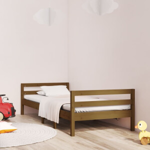 vidaXL Bedframe 75x190 cm massief grenenhout honingbruin