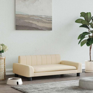 vidaXL Hondenmand 90x53x30 cm stof crèmekleurig