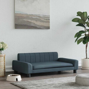 vidaXL Hondenmand 90x53x30 cm stof donkergrijs