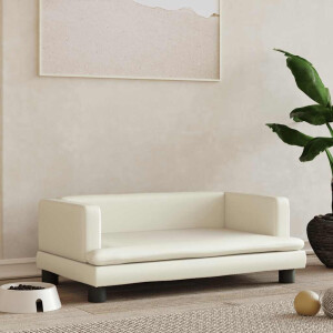 vidaXL Hondenmand 80x45x30 cm kunstleer crèmekleurig