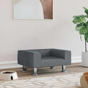 vidaXL Hondenmand 50x40x26,5 cm fluweel donkergrijs