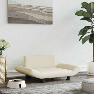 vidaXL Hondenmand 70x45x28 cm kunstleer crèmekleurig