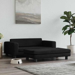 vidaXL Hondenmand met verlengstuk 100x50x30 cm fluweel zwart