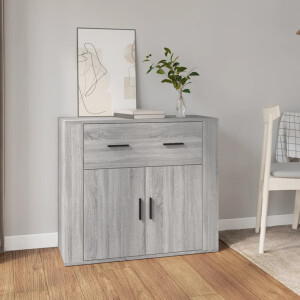 vidaXL Dressoir 80x33x70 cm bewerkt hout grijs sonoma eikenkleurig