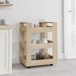 vidaXL Keukentrolley 60x45x80 cm bewerkt hout sonoma eikenkleurig