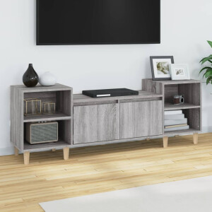 vidaXL Tv-meubel 160x35x55 cm bewerkt hout grijs sonoma eikenkleurig