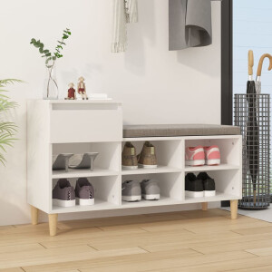 vidaXL Schoenenkast 102x36x60 cm bewerkt hout wit