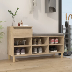 vidaXL Schoenenkast 102x36x60 cm bewerkt hout sonoma eikenkleurig