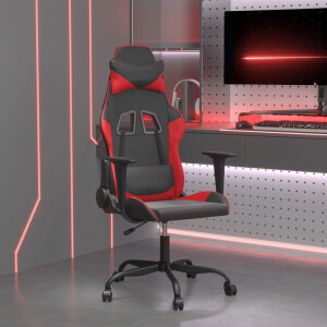 vidaXL Gamestoel kunstleer zwart en rood