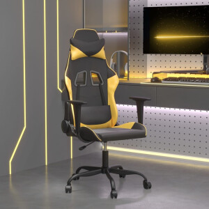 vidaXL Gamestoel kunstleer zwart en goud