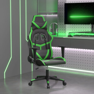vidaXL Gamestoel kunstleer zwart en groen