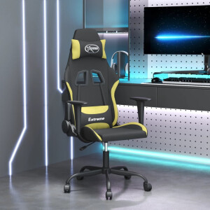 vidaXL Gamestoel stof zwart en lichtgroen