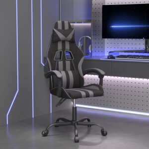 vidaXL Gamestoel kunstleer zwart en grijs