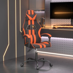 vidaXL Gamestoel kunstleer zwart en oranje