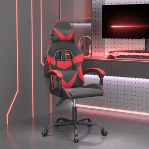 vidaXL Gamestoel kunstleer zwart en rood