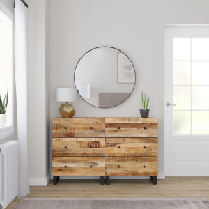 vidaXL Dressoirs 2 st 60x33x75 cm ruw mangohout