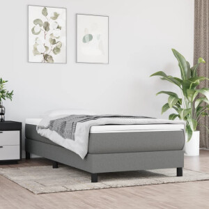 vidaXL Bedframe zonder matras 90x190 cm stof donkergrijs