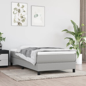 vidaXL Boxspring bed 90x200 cm stof lichtgrijs